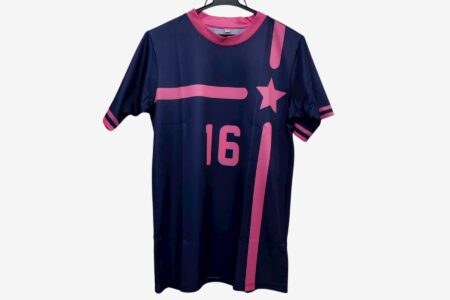 ハンドボールユニフォーム昇華プリント前面の実績（OMAGARIデザインA）