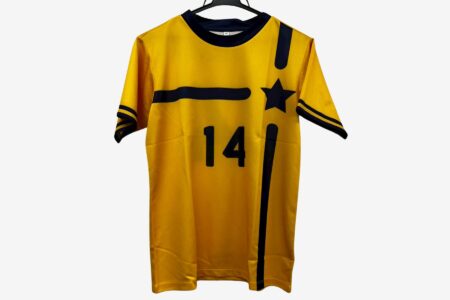 ハンドボールユニフォーム前面の昇華プリント実績（OMAGARIデザインB）